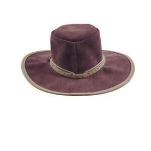 6 7/8 S Zephyr 21.5" Rancher Hat Outback Crusher Suede Aussie Brown Wine Small